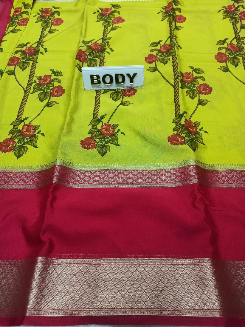 Artificial / Mix Crape Sarees ( Semi Crape )