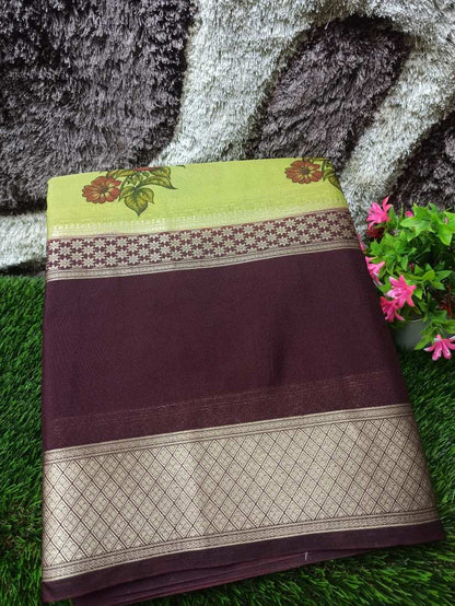 Artificial / Mix Crape Sarees ( Semi Crape )