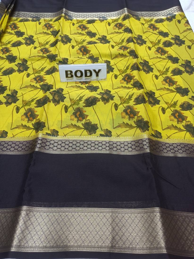 Artificial / Mix Crape Sarees ( Semi Crape )