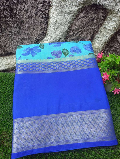 Artificial / Mix Crape Sarees ( Semi Crape )