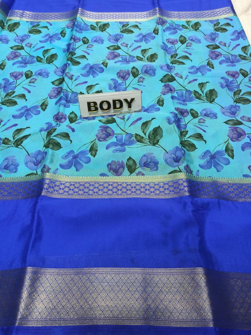 Artificial / Mix Crape Sarees ( Semi Crape )