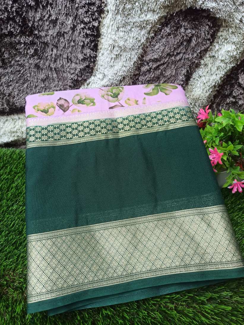 Artificial / Mix Crape Sarees ( Semi Crape )