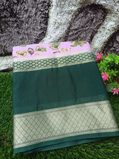 Artificial / Mix Crape Sarees ( Semi Crape )