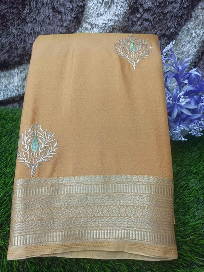 Artificial / Mix Crape Sarees ( Semi Crape )