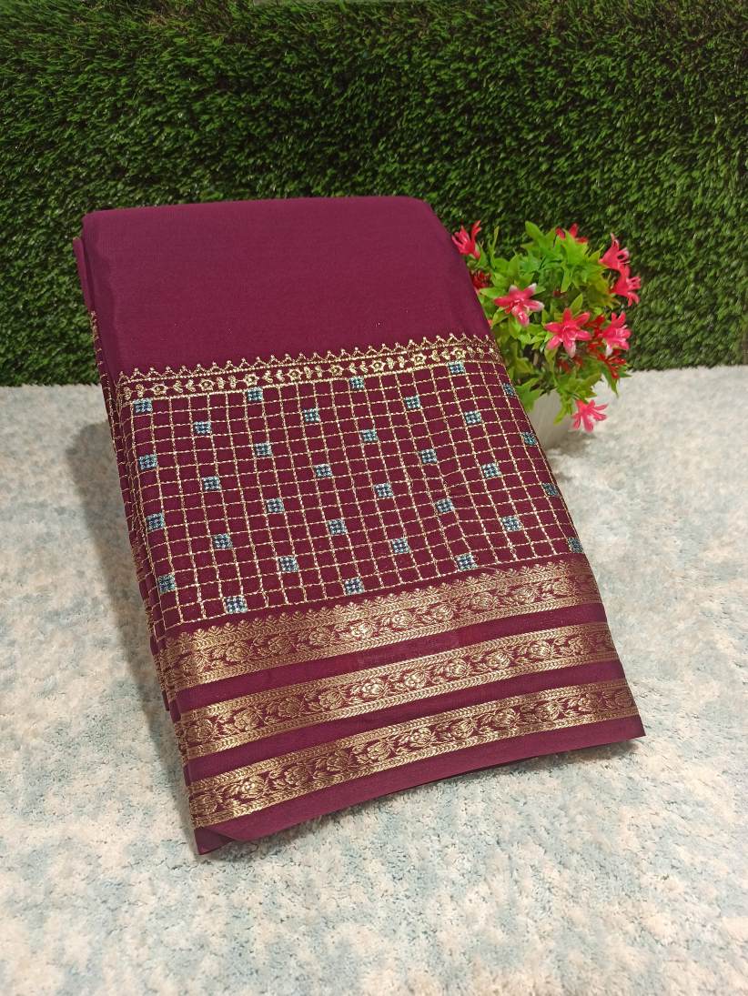 Artificial / Mix Crape Sarees ( Semi Crape )