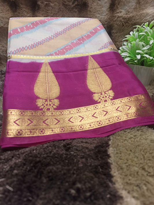Artificial / Mix Crape Sarees ( Semi Crape )