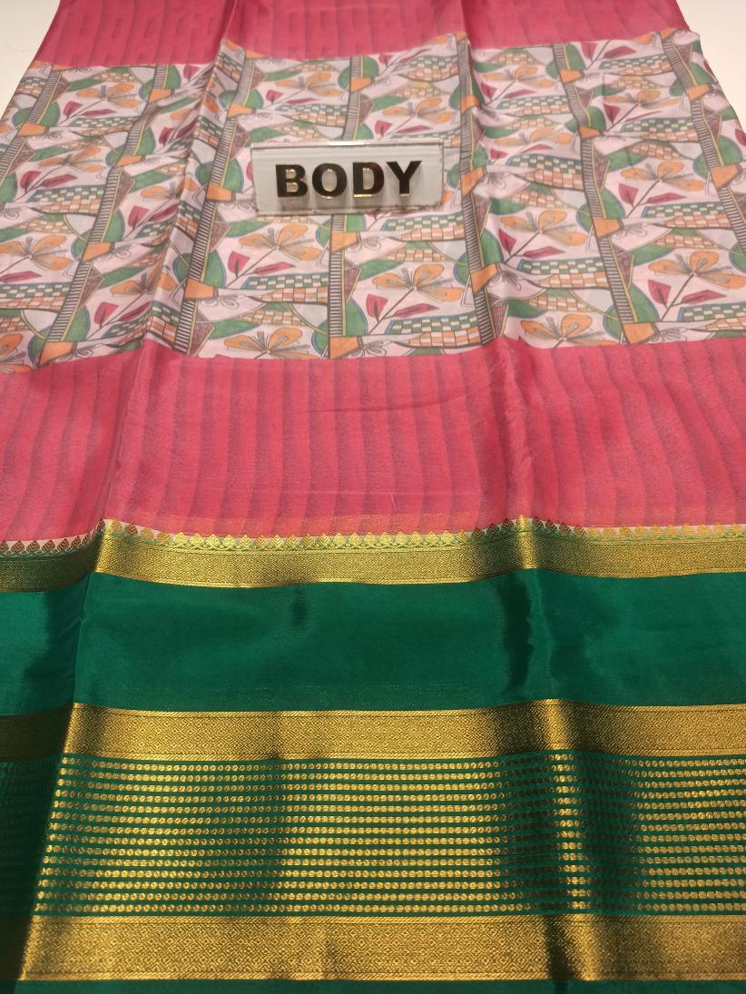 Artificial / Mix Crape Sarees ( Semi Crape )
