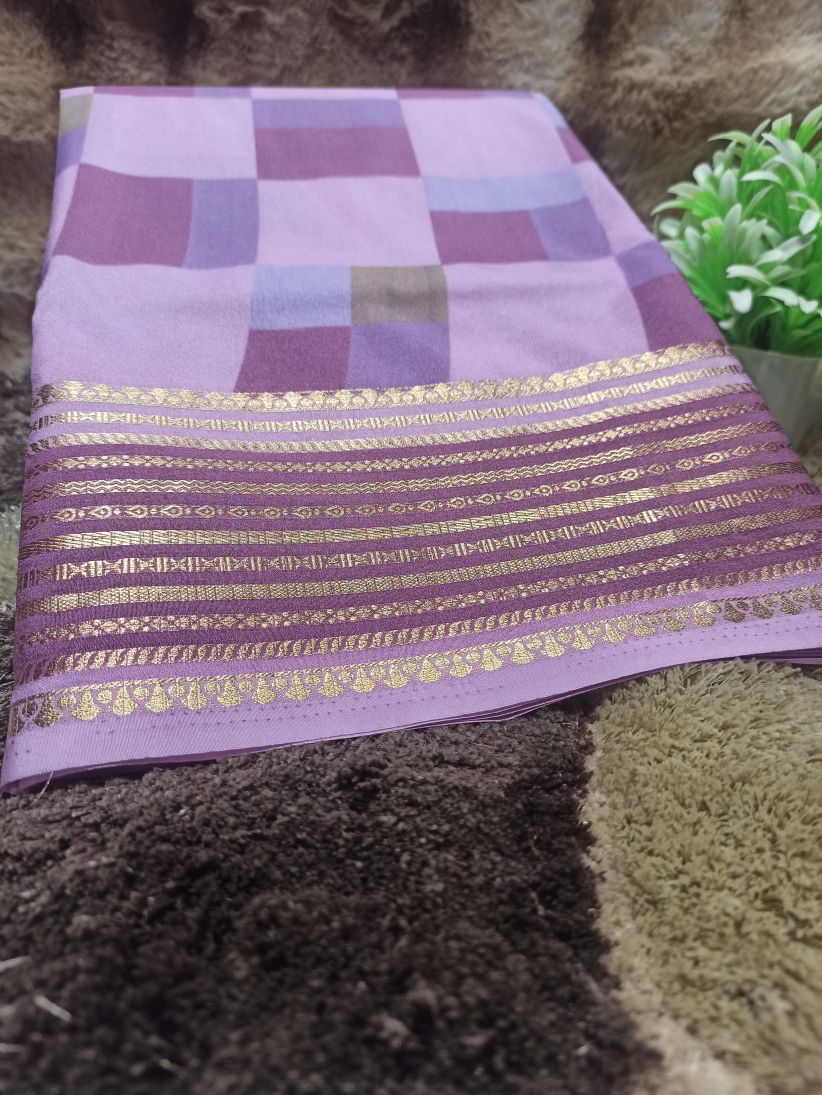 Artificial / Mix Crape Sarees ( Semi Crape )
