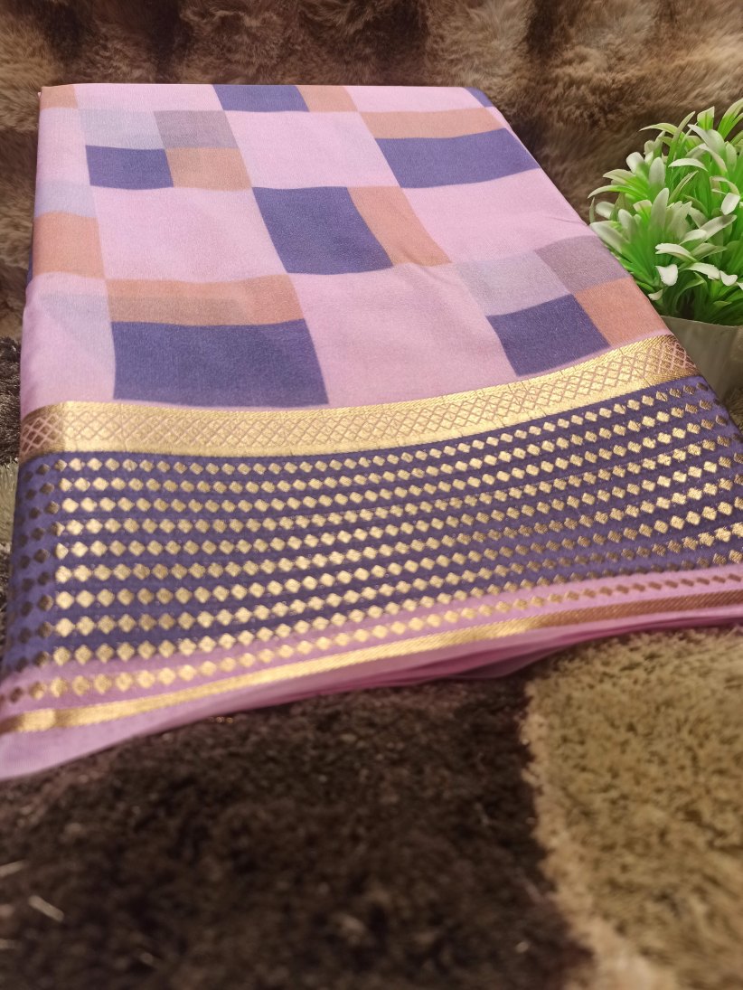 Artificial / Mix Crape Sarees ( Semi Crape )