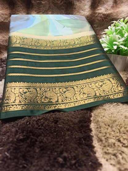 Artificial / Mix Crape Sarees ( Semi Crape )