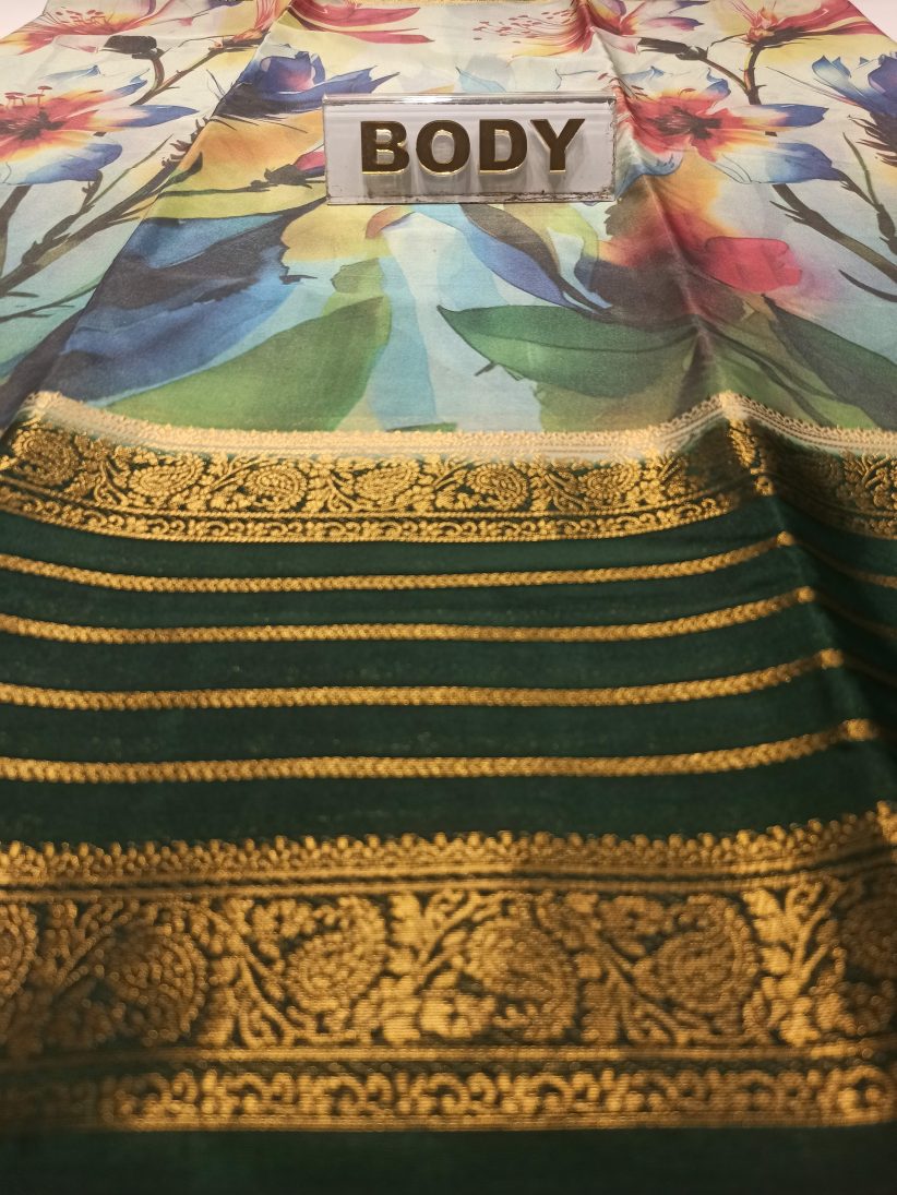 Artificial / Mix Crape Sarees ( Semi Crape )