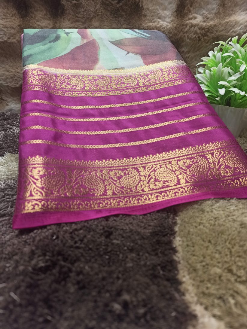 Artificial / Mix Crape Sarees ( Semi Crape )