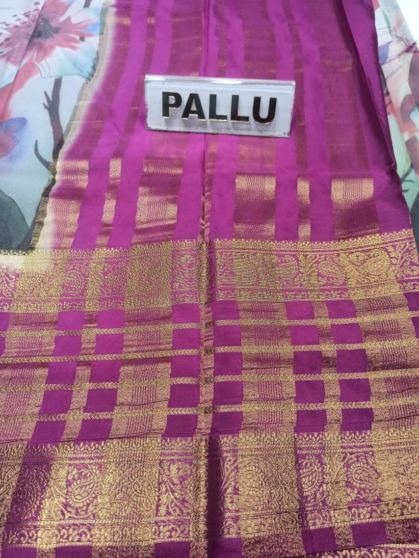 Artificial / Mix Crape Sarees ( Semi Crape )