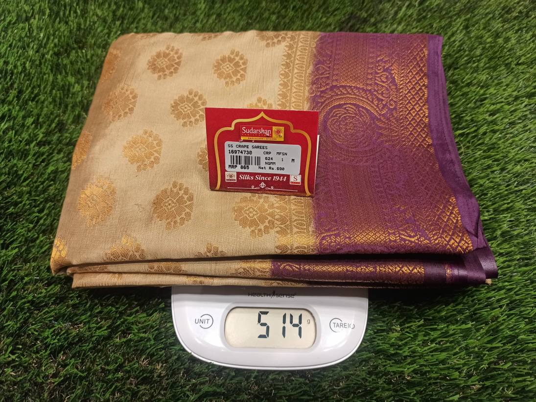 Artificial / Mix Crape Sarees ( Semi Crape )