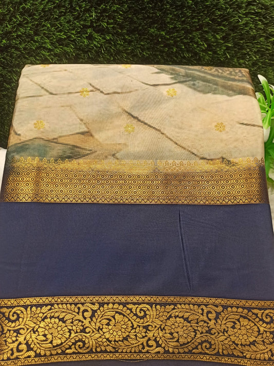 Artificial / Mix Crape Sarees ( Semi Crape )