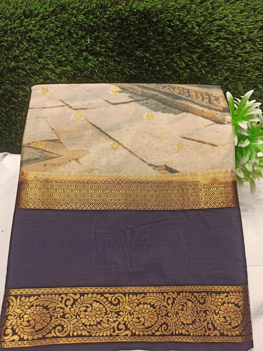 Artificial / Mix Crape Sarees ( Semi Crape )