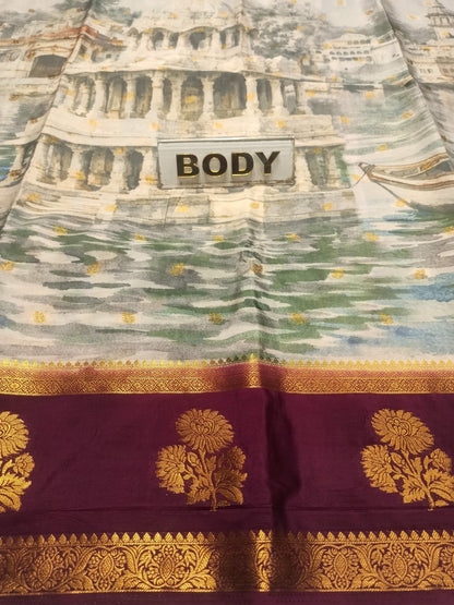 Artificial / Mix Crape Sarees ( Semi Crape )