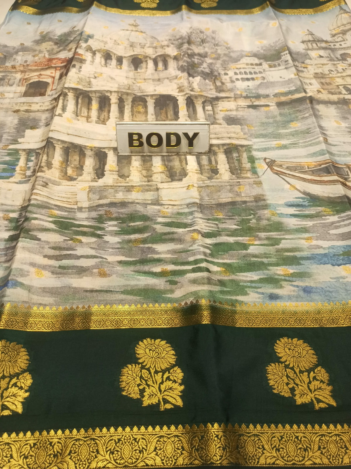 Artificial / Mix Crape Sarees ( Semi Crape )