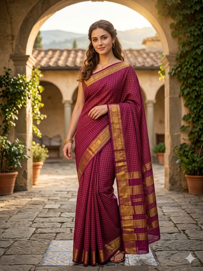 Pure Cotton Silk Saree.