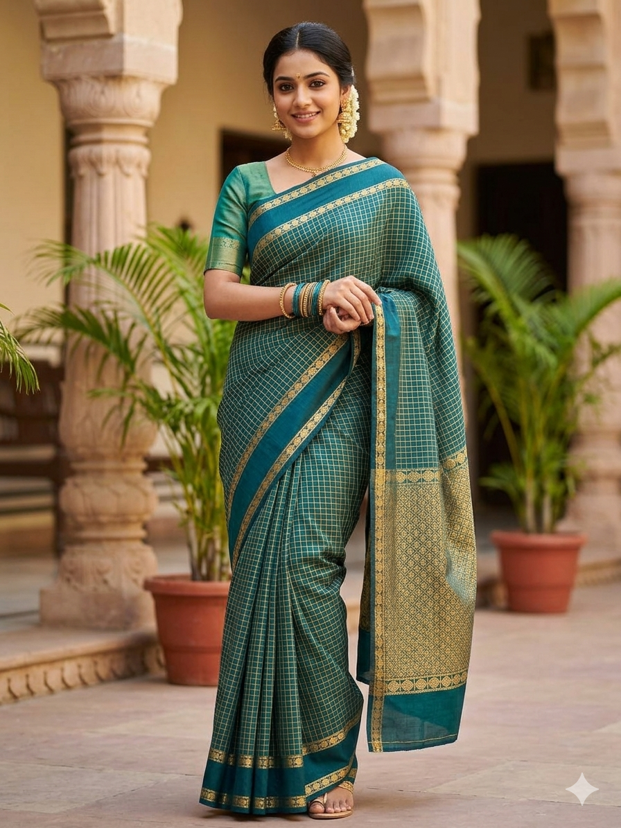 Pure Cotton Silk Saree.