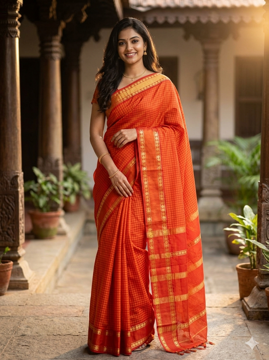 Pure Cotton Silk Saree.