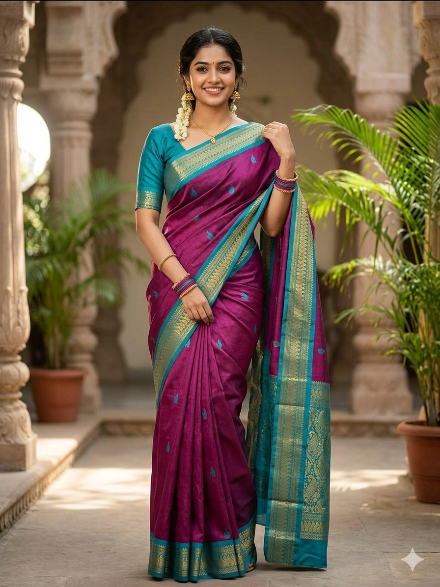 Pure Cotton Silk Saree.