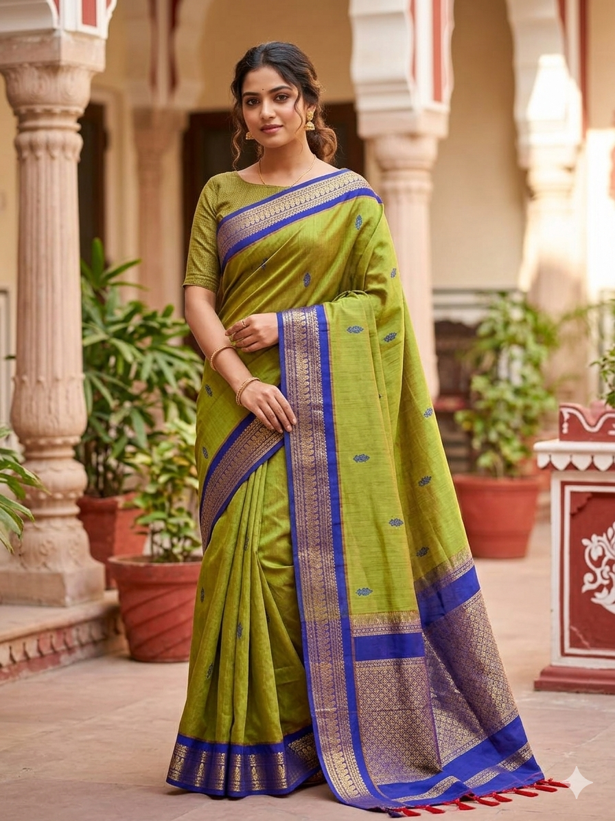 Pure Cotton Silk Saree.
