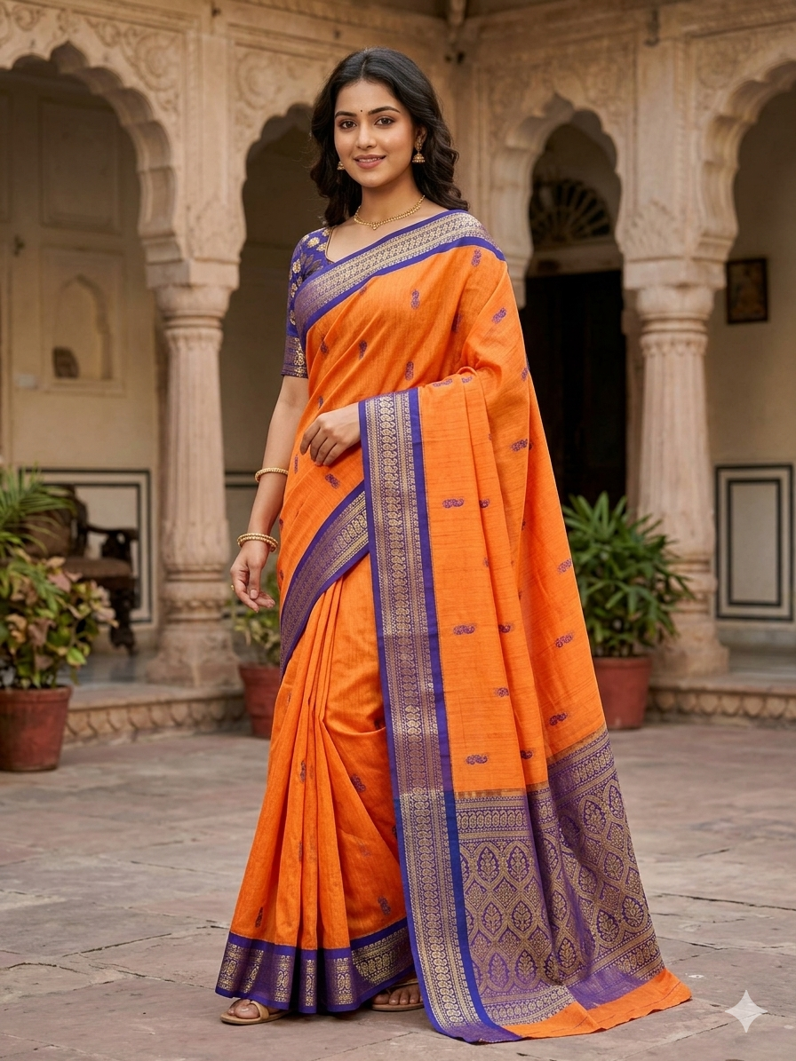 Pure Cotton Silk Saree.