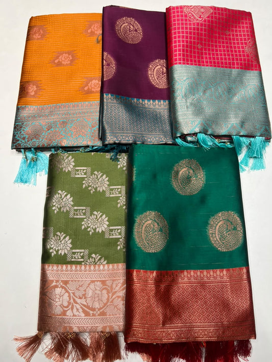 Combo Offer Get 3  Art Silk Saree's At 1199/-