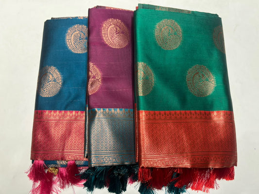 Combo Offer Get 3  Art Silk Saree's At 1199/-