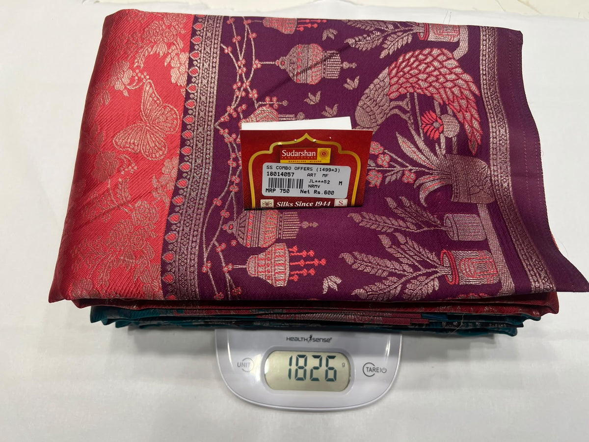 Combo Offer Get 3  Art Silk Saree's At 1499*3