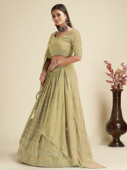 New Semi Stitiched Georgette Lehenga Choli