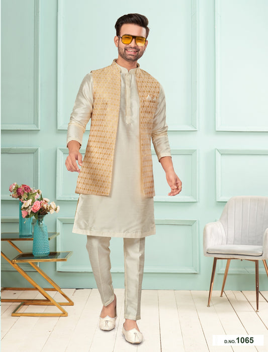 Traditional Kurta Pyjama With Jacket