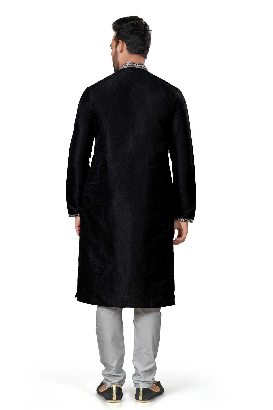Traditional Wear Cotton Kurta Pajama With Emroidery Work