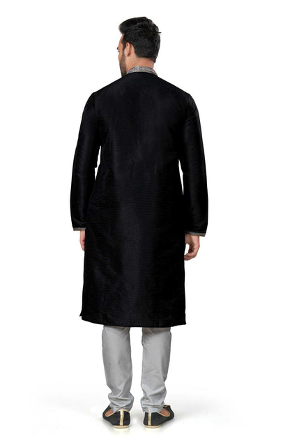 Traditional Wear Cotton Kurta Pajama With Emroidery Work