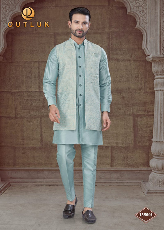 Traditional Kurta Pyjama With Jacket.
