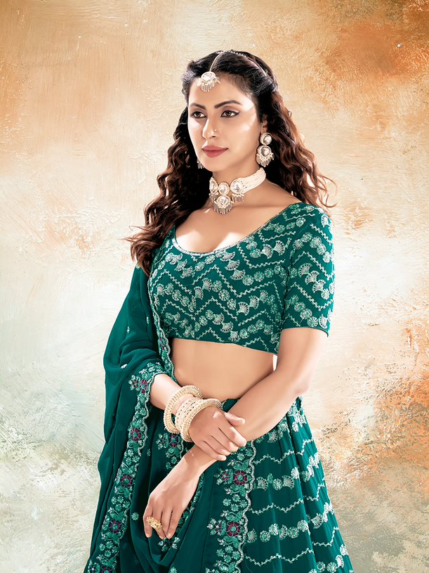 New Semi Stitiched Georgette Lehenga Choli