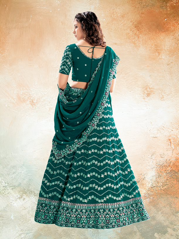 New Semi Stitiched Georgette Lehenga Choli