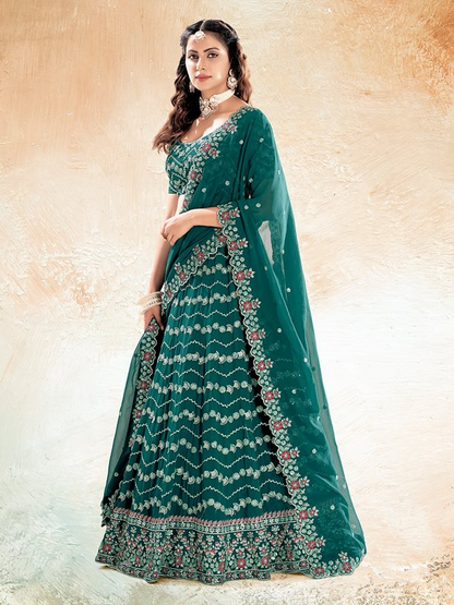 New Semi Stitiched Georgette Lehenga Choli