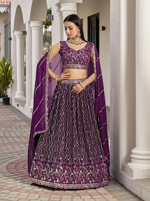 New Semi Stitiched Georgette Lehenga Choli