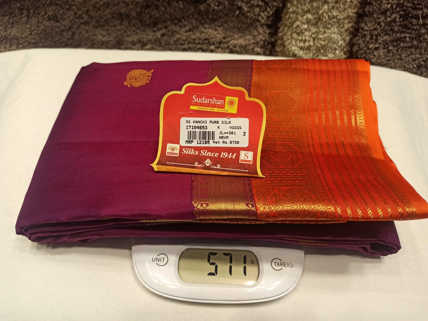 Pure Kanchipuram Silk Saree.