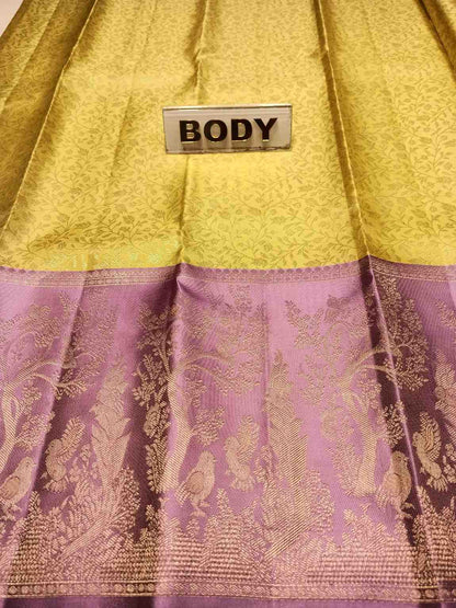 Yellow and purple fabric with a 'BODY' label