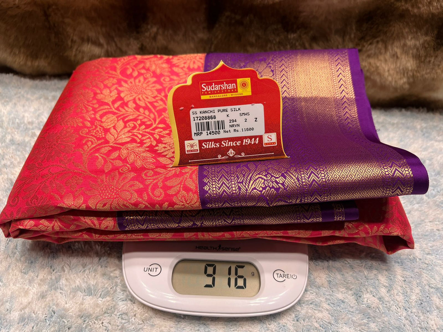 Pure Kanchipuram Silk Saree.