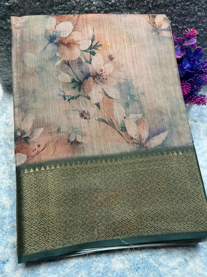 Pure Linen Silk Saree.