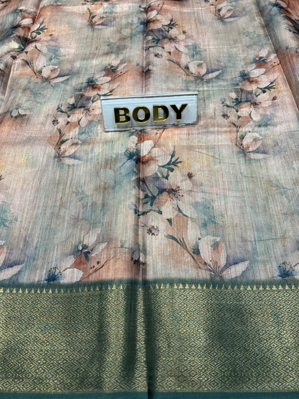 Pure Linen Silk Saree.