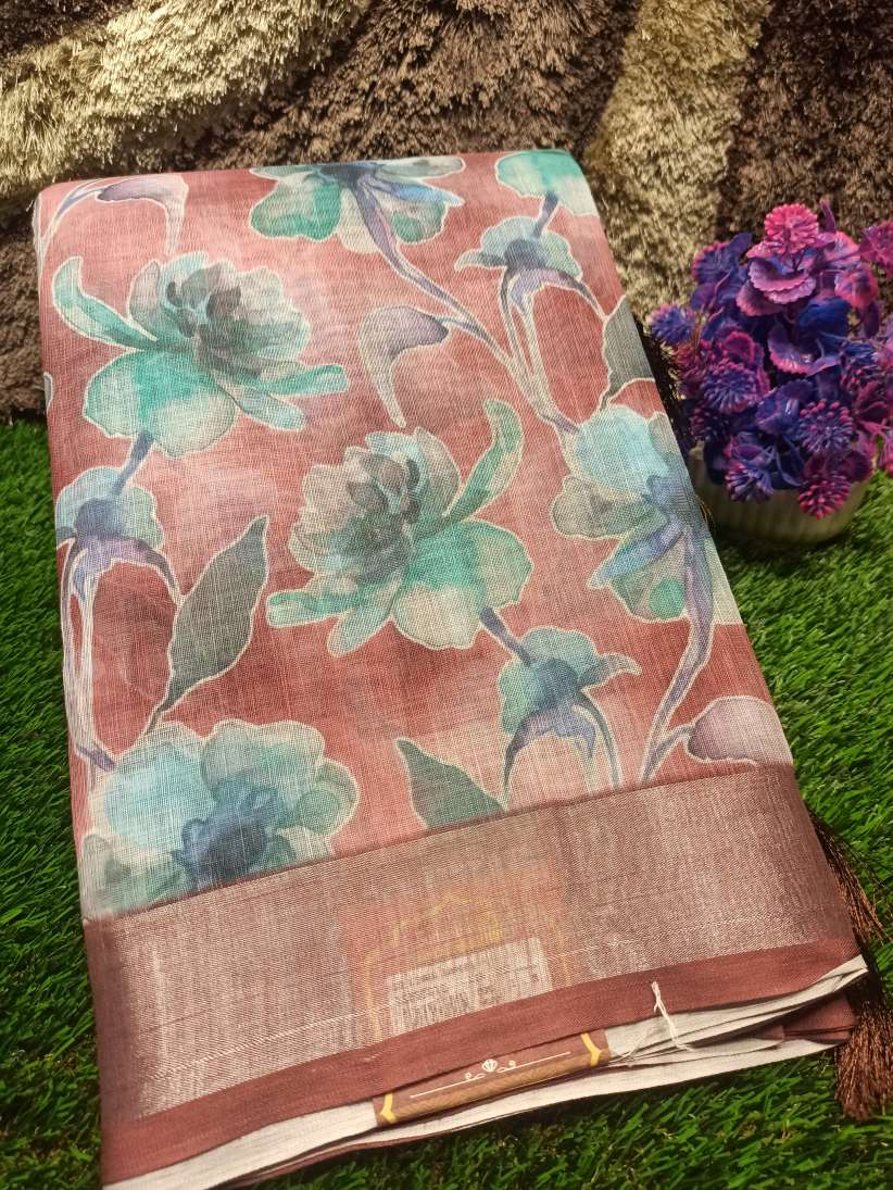 Pure Linen Silk Saree.