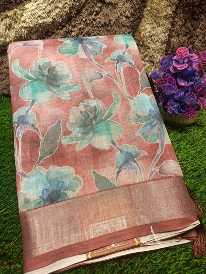 Pure Linen Silk Saree.