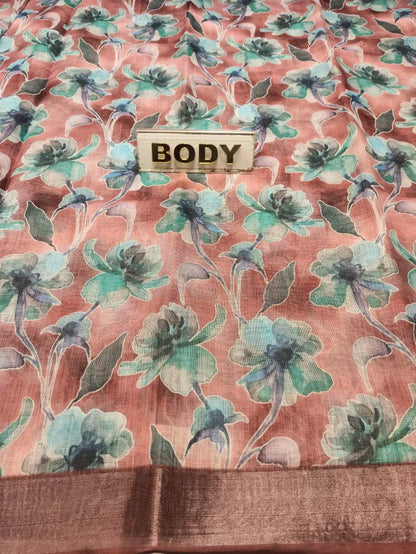 Pure Linen Silk Saree.