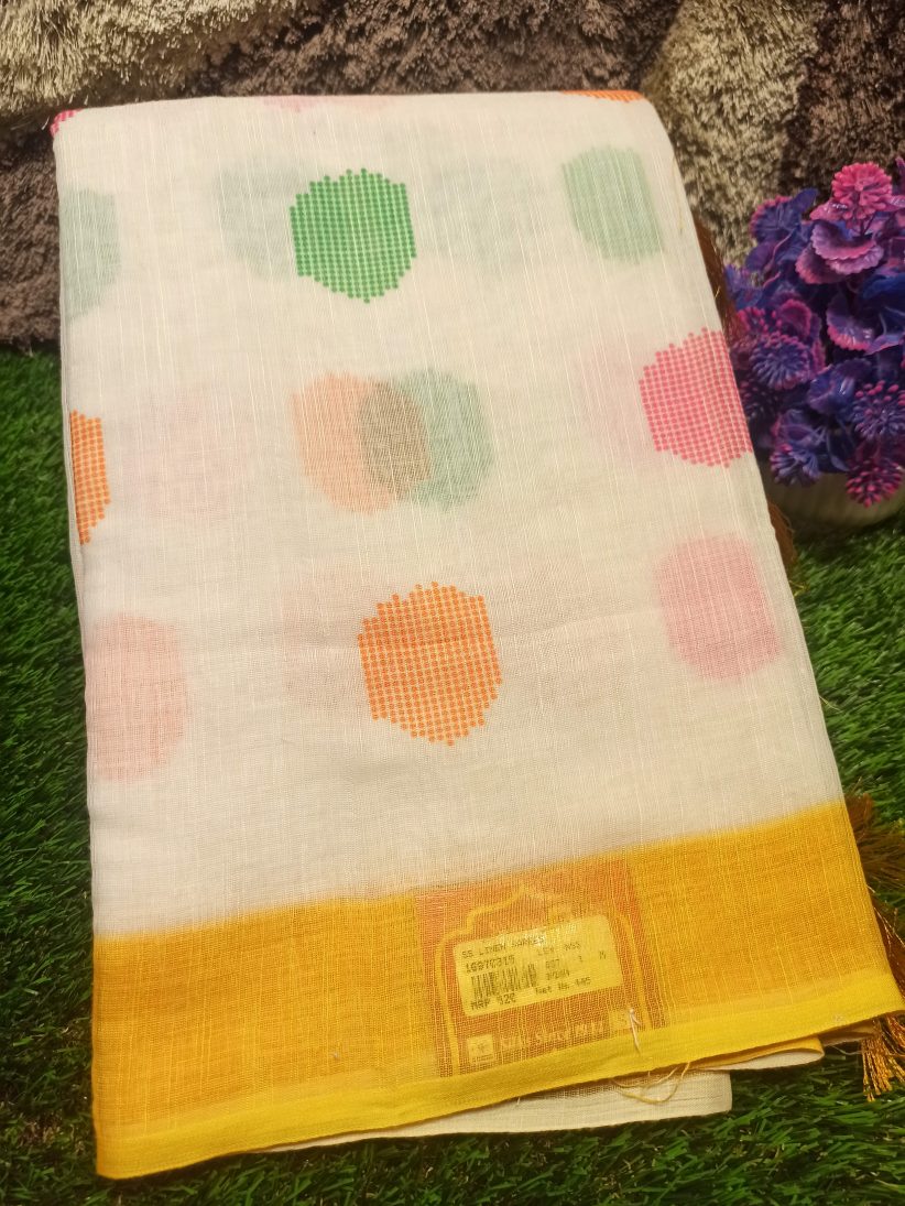 Pure Linen Silk Saree.