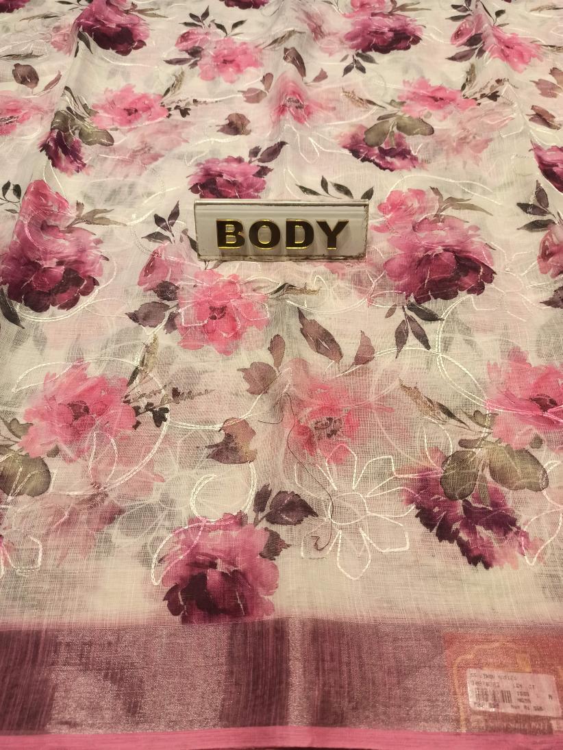 Pure Linen Silk Saree.